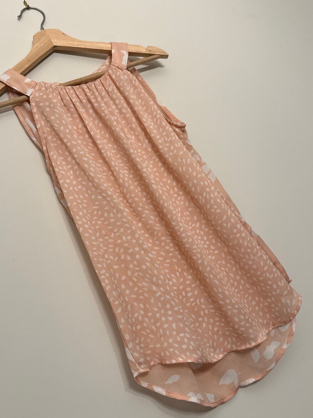 New York & Co Blush Printed Sleeveless Blouse S